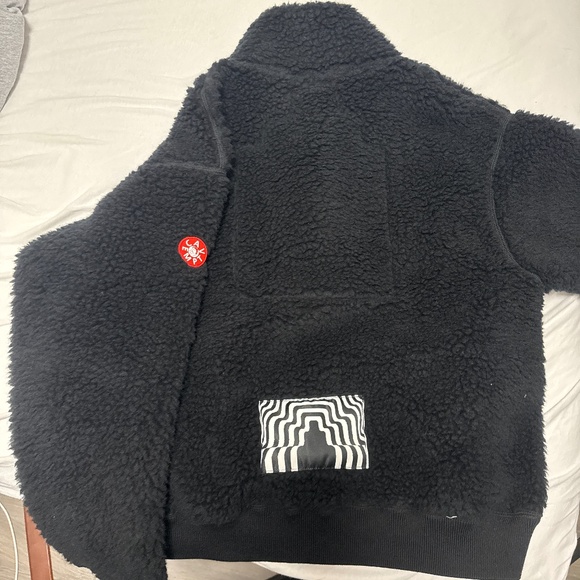 Cav Empt Wool Boa Fleece Half Zip Jacket Black - Picture 2 of 2